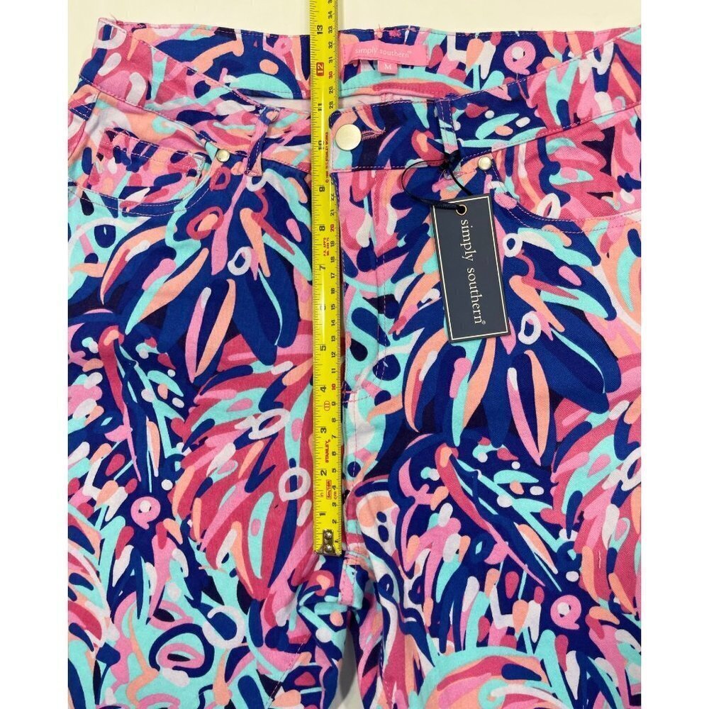 SIMPLY SOUTHERN‎ Flashy Hi-Rise Cropped Pants Medium "Rainforest" Multicolor NWT - Picture 16 of 16